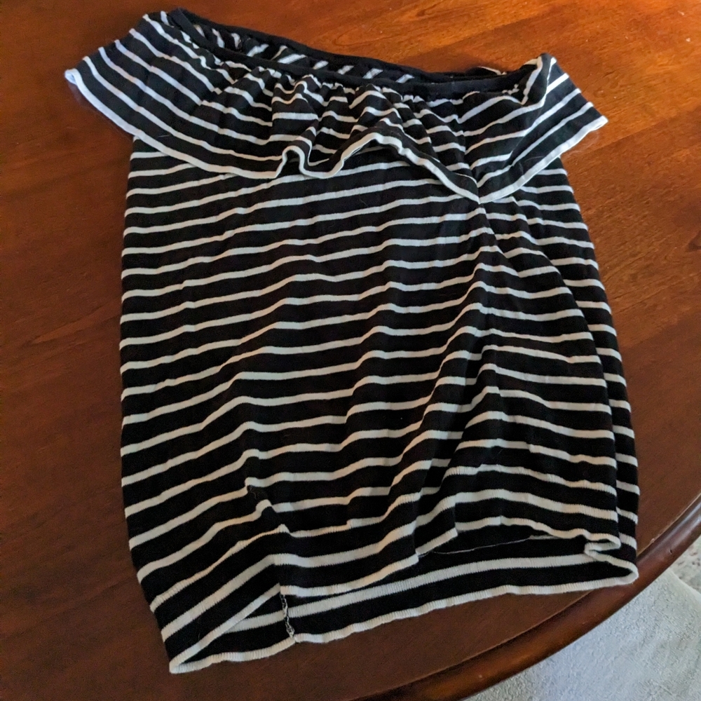 JCrew striped one-shoulder tank top
